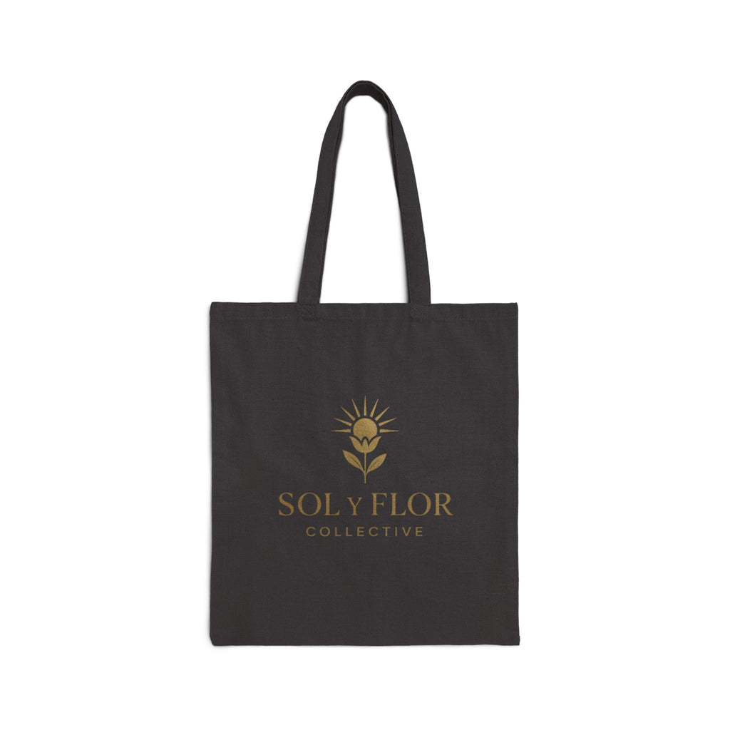 sol y flor logo tote bag | cotton canvas beach market tote