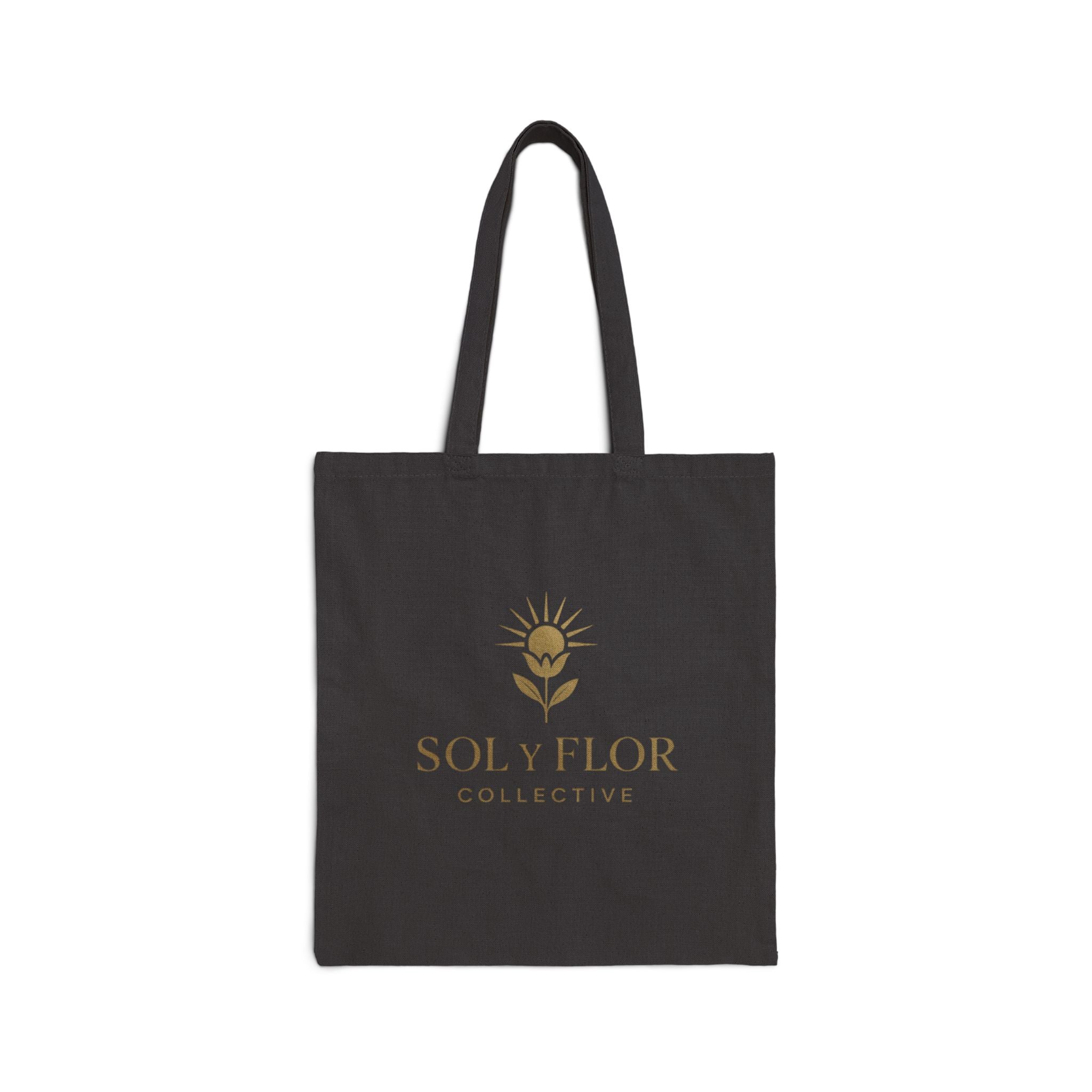 sol y flor logo tote bag | cotton canvas beach market tote
