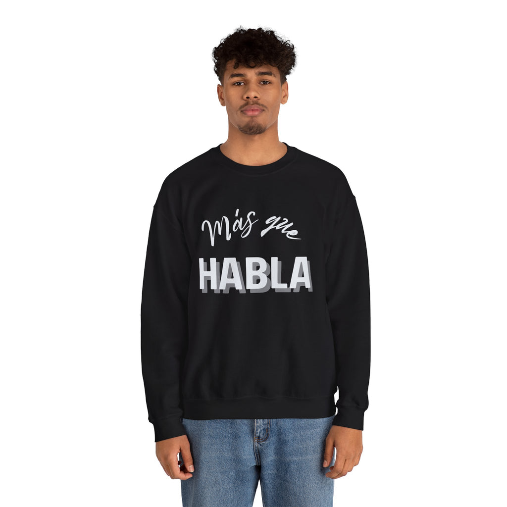 mas que habla | unisex heavy blend™ crewneck sweatshirt