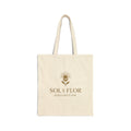 sol y flor logo tote bag | cotton canvas beach market tote