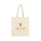 sol y flor logo tote bag | cotton canvas beach market tote