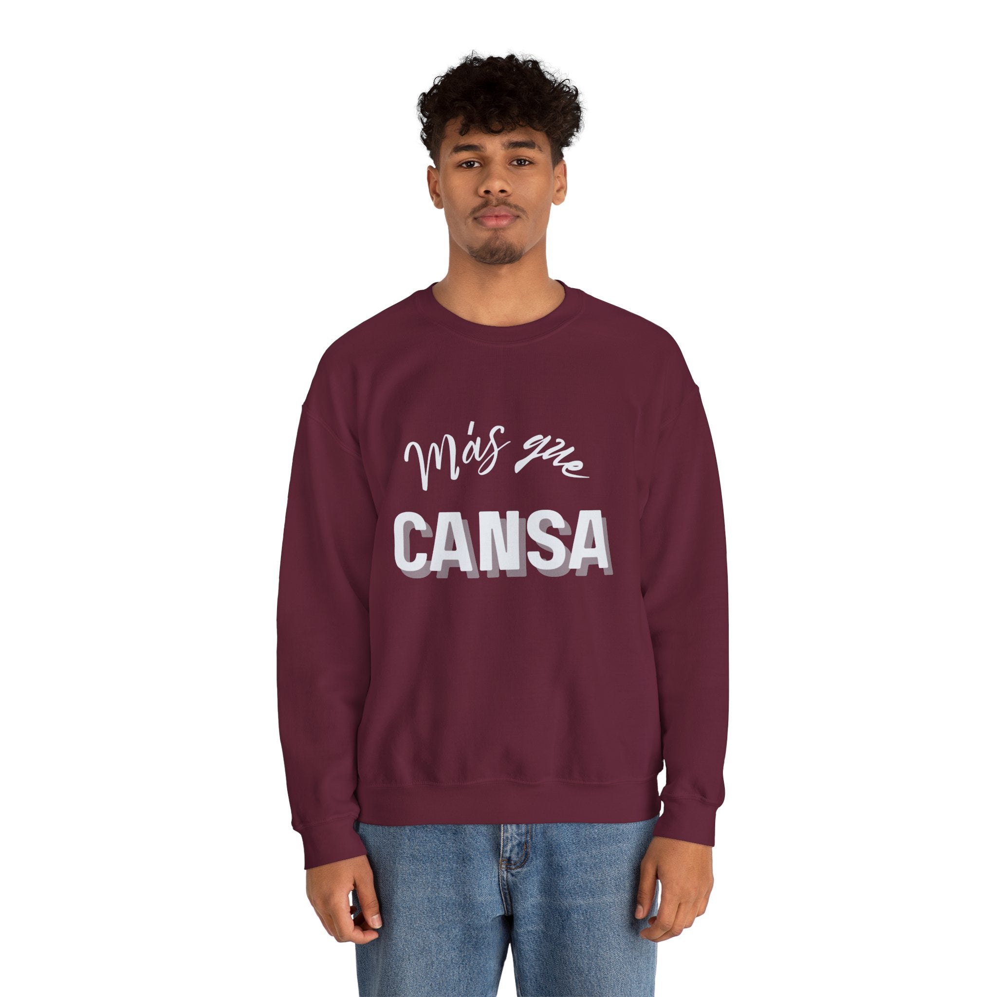 mas que cansa | unisex heavy blend™ crewneck sweatshirt