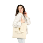 sol y flor logo tote bag | cotton canvas beach market tote