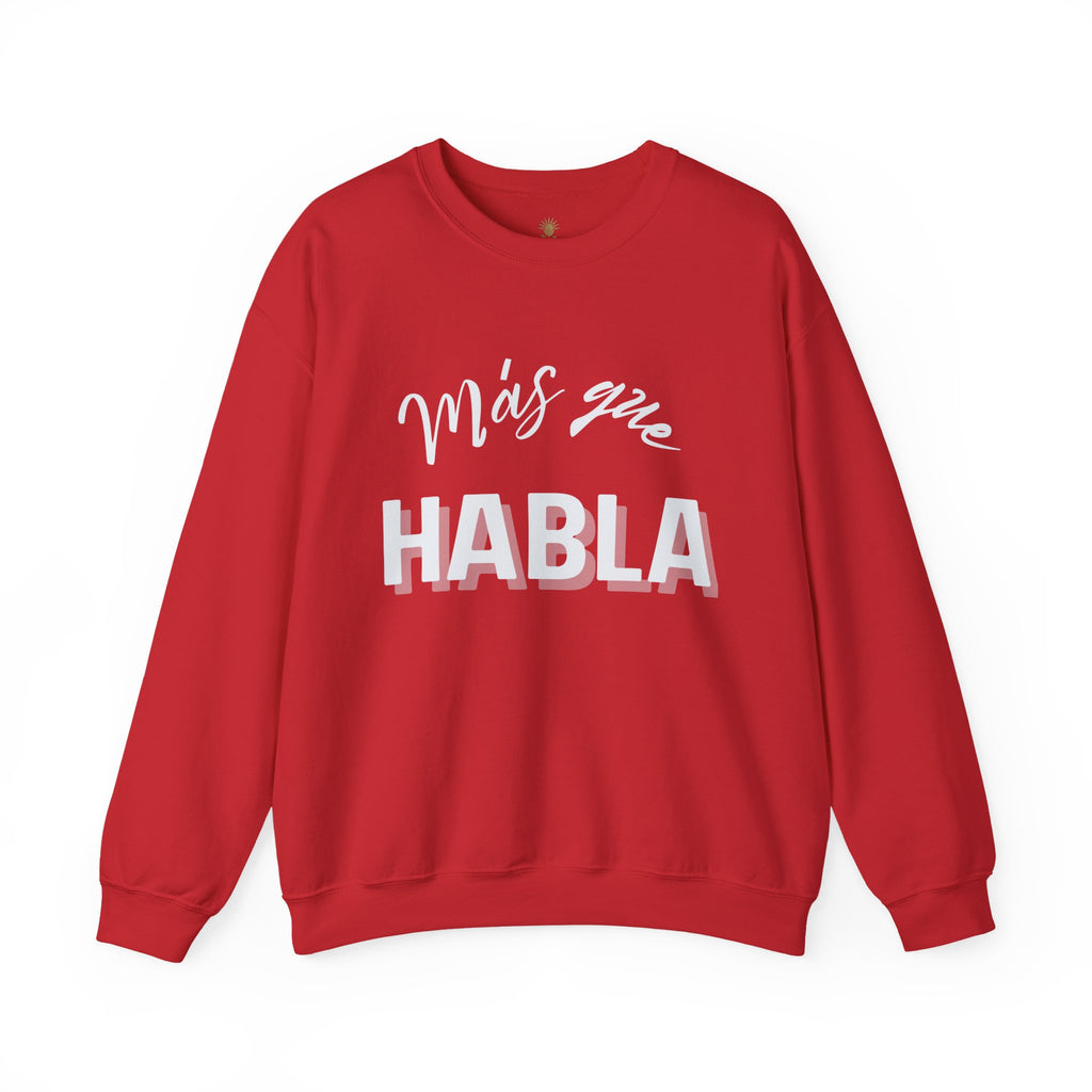 mas que habla | unisex heavy blend™ crewneck sweatshirt