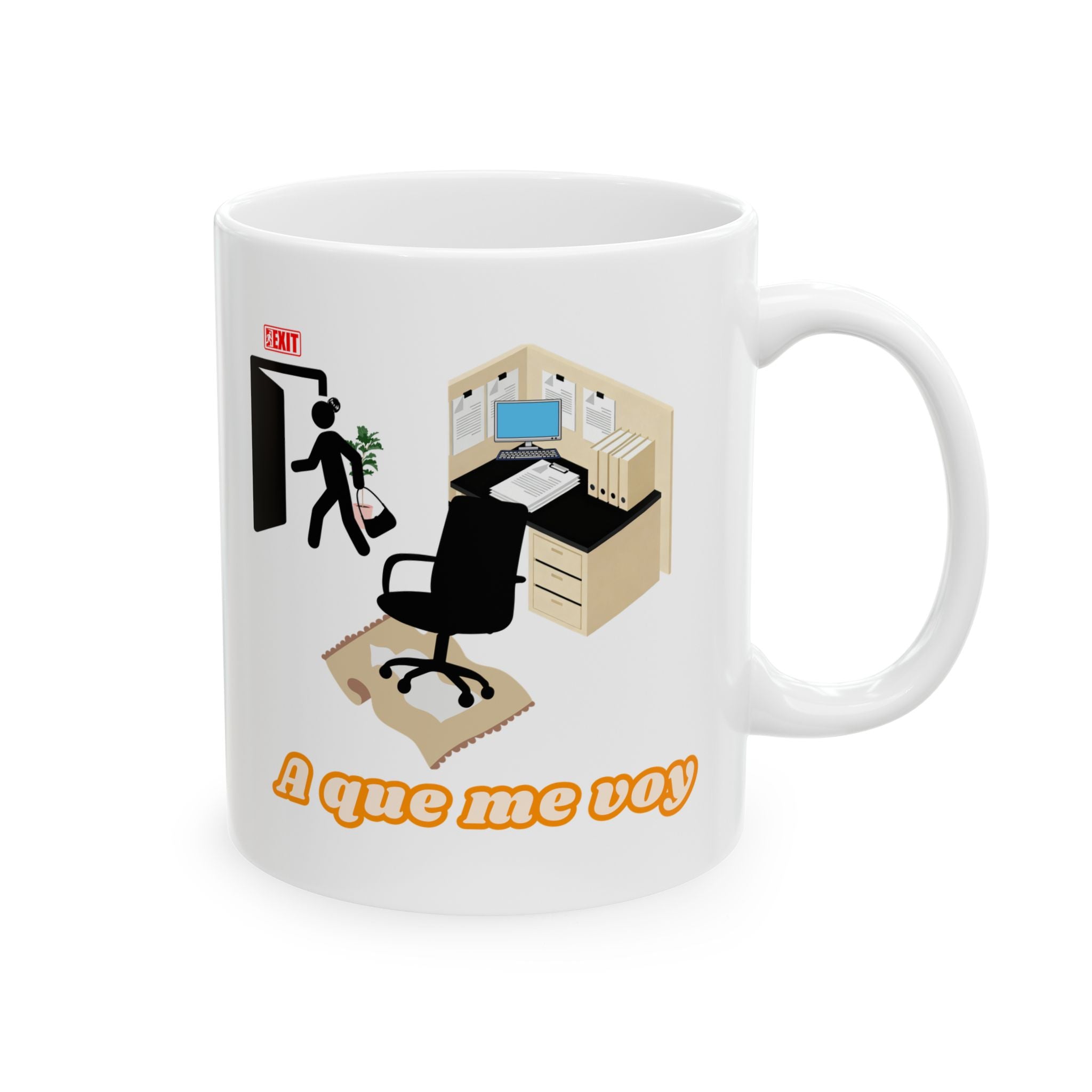 a que me voy | mujer | ceramic coffee cup