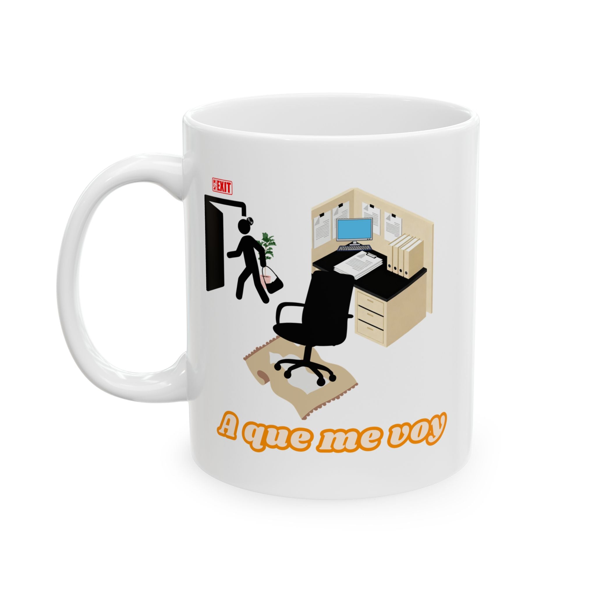 a que me voy | mujer | ceramic coffee cup