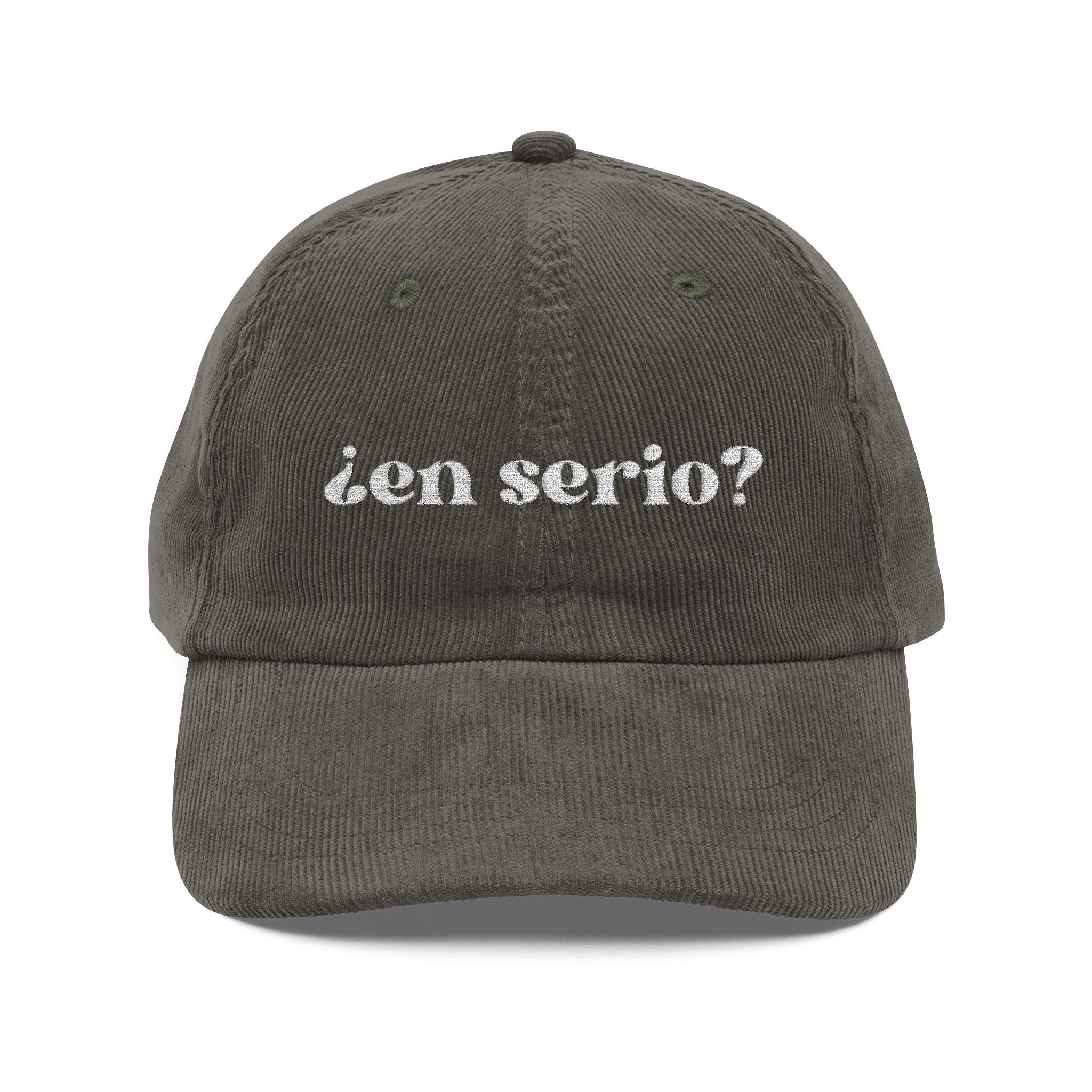 ¿en serio? | embroidered corduroy cap | vintage baseball hat