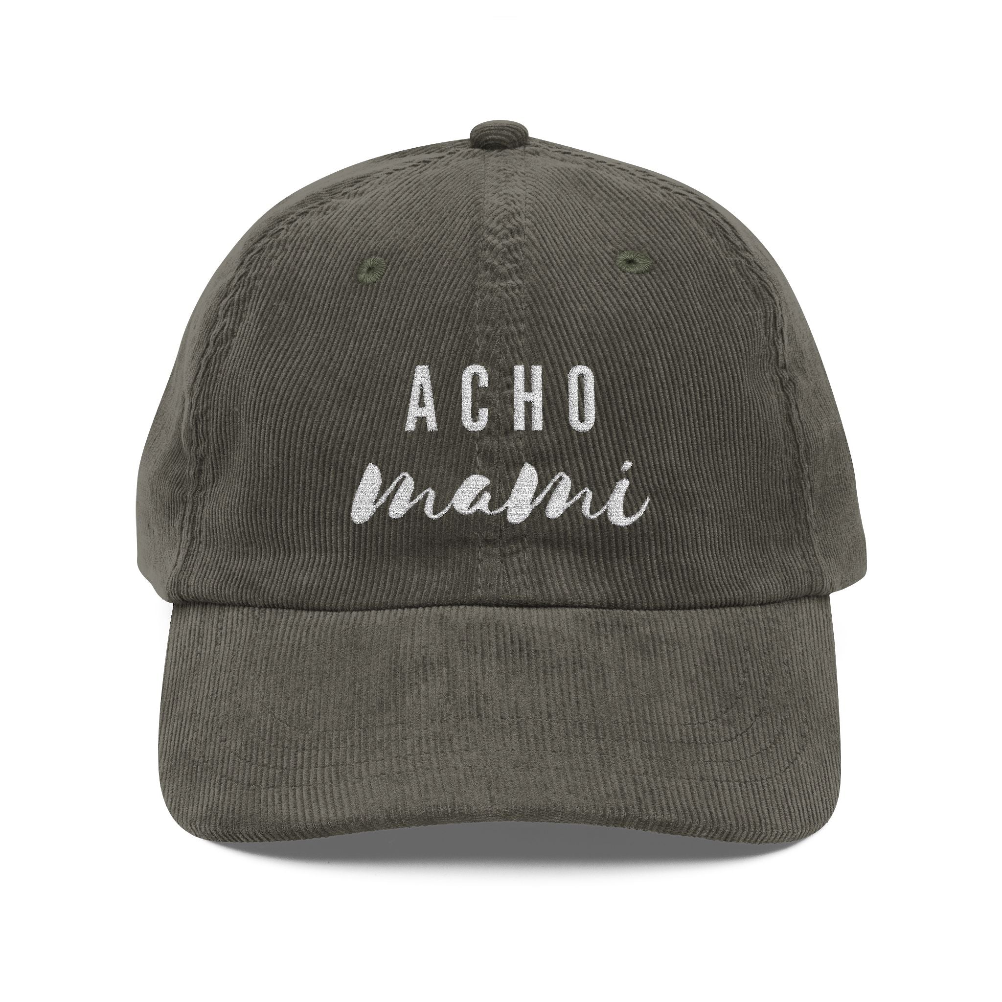 acho mami | embroidered corduroy cap | vintage baseball hat