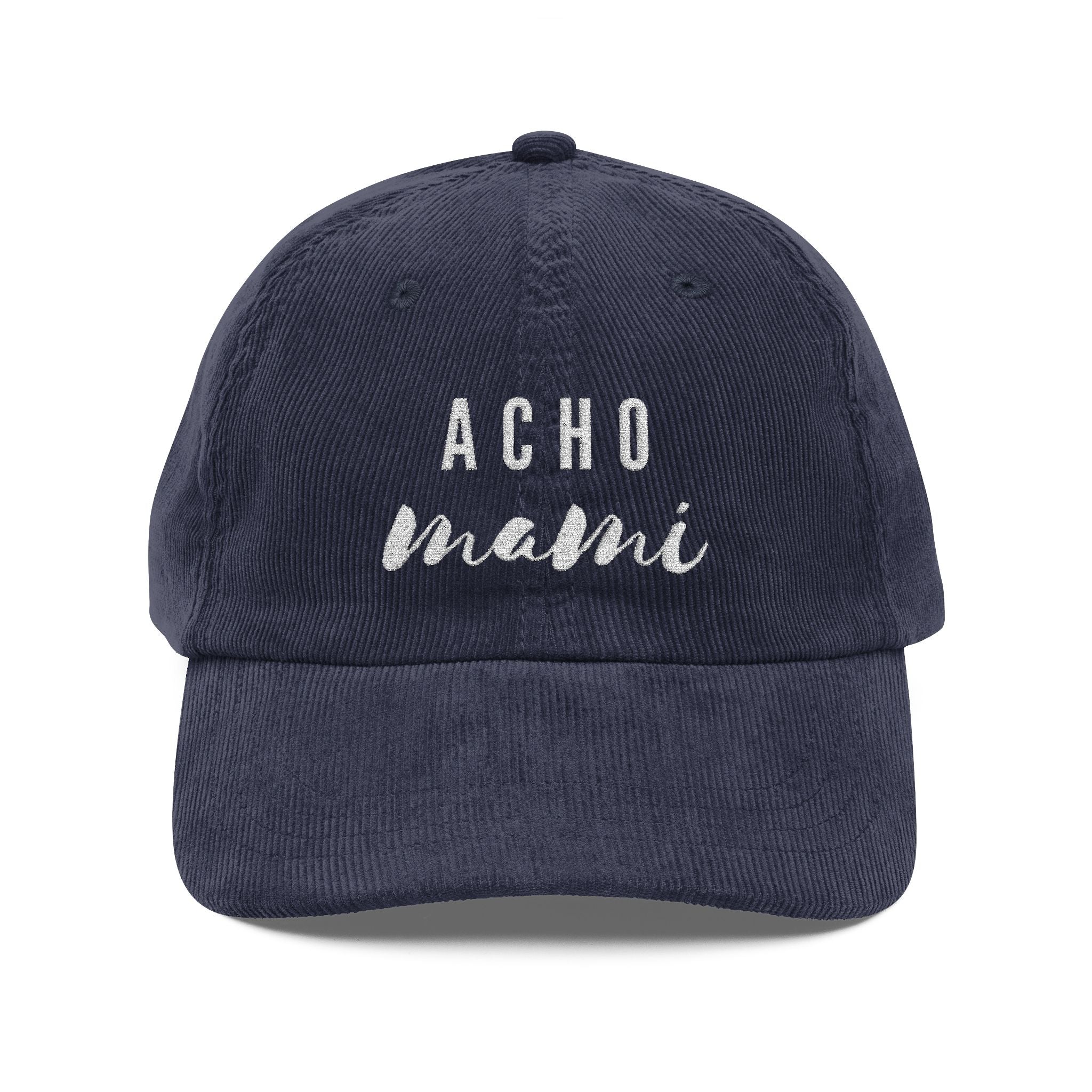 acho mami | embroidered corduroy cap | vintage baseball hat