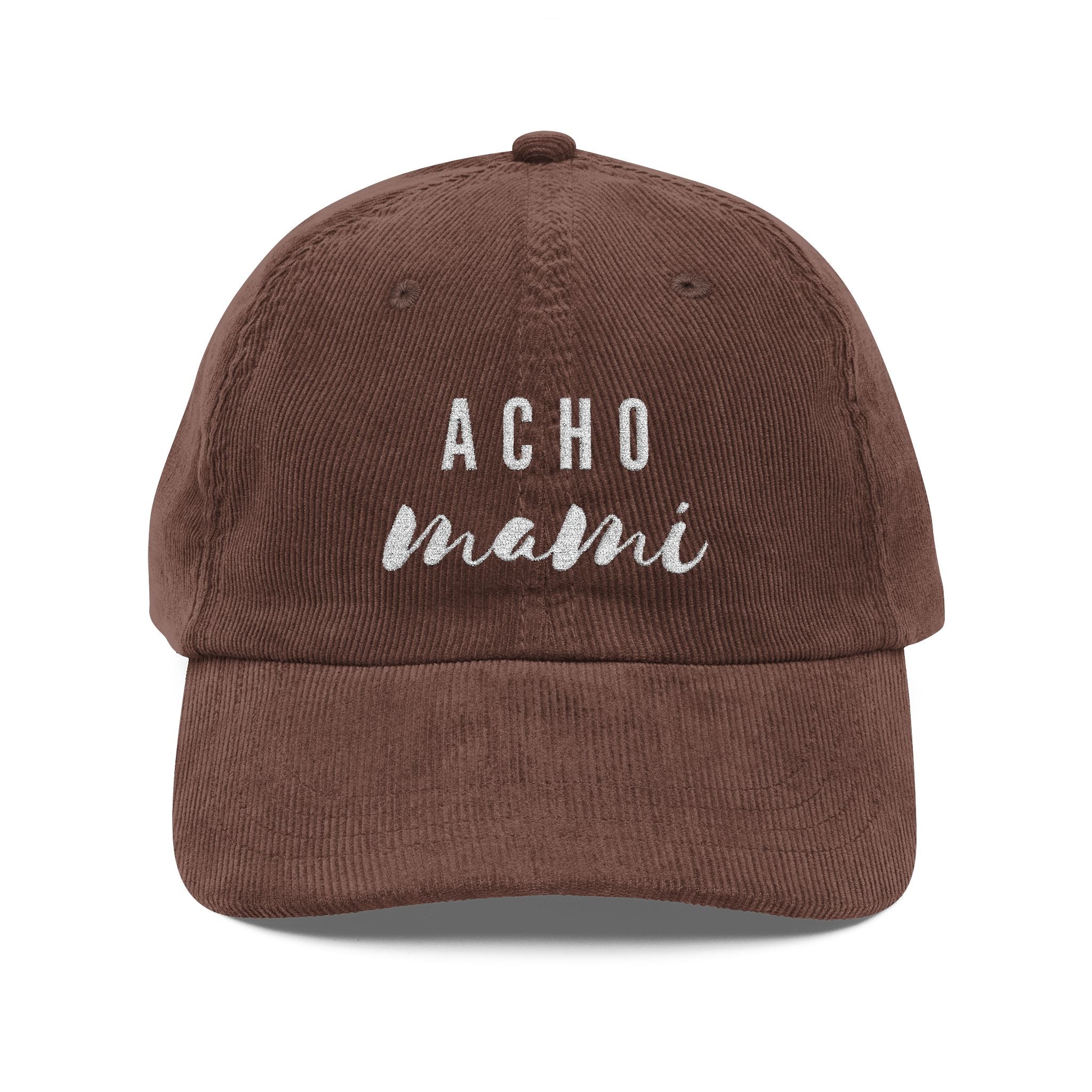 acho mami | embroidered corduroy cap | vintage baseball hat